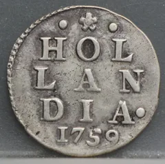 2 Stuiver 1759 Holland — Dubbele Wapenstuiver voorzijde