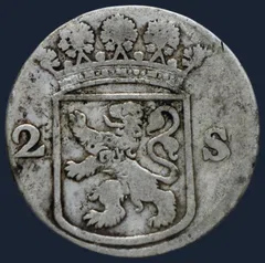 2 Stuiver 1760 Holland - dubbele wapenstuiver 1760