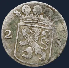 2 Stuiver 1760 Holland - dubbele wapenstuiver 1760