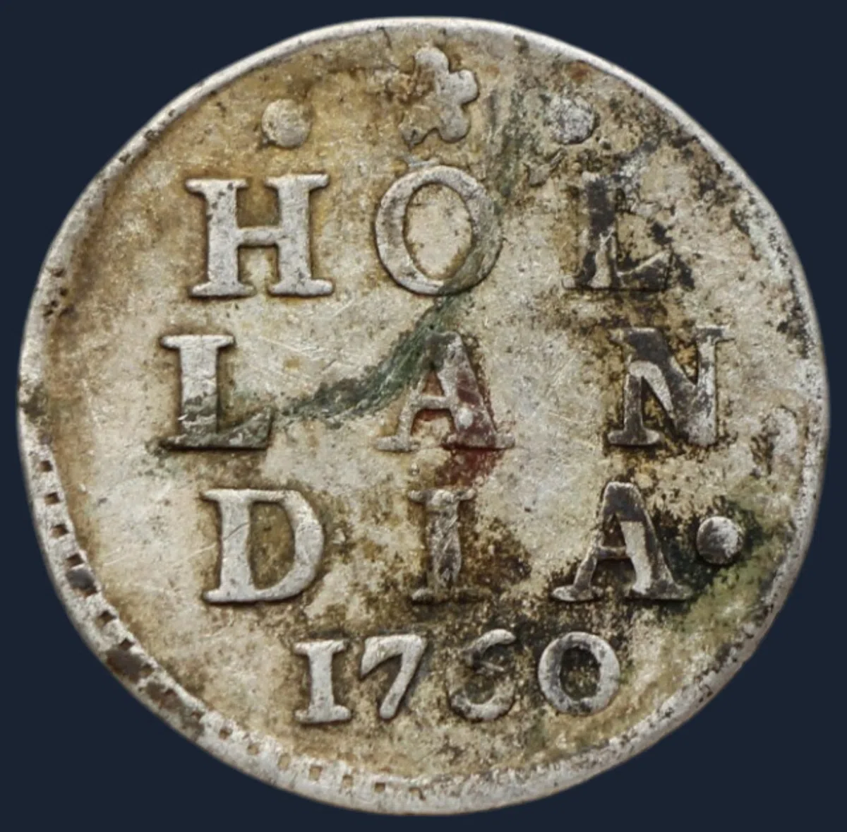 2 Stuiver 1760 Holland - dubbele wapenstuiver 1760