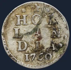 2 Stuiver 1760 Holland - dubbele wapenstuiver 1760