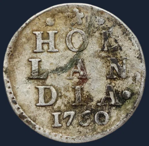 2 Stuiver 1760 Holland - dubbele wapenstuiver 1760
