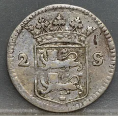 2 Stuiver 1760 West-Friesland — Dubbele Wapenstuiver achterzijde, Zilver
