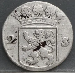 2 Stuiver 1761 Holland — Dubbele Wapenstuiver achterzijde