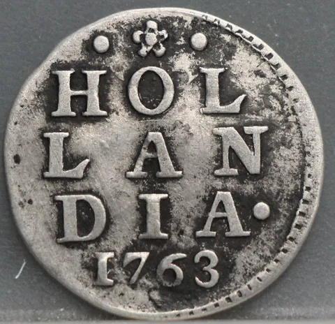 2 Stuiver 1763 Holland — Dubbele Wapenstuiver