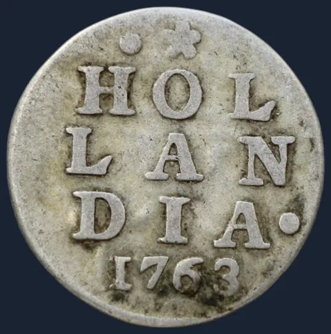 2 Stuiver 1763 Holland — Dubbele Wapenstuiver 1763 Holland
