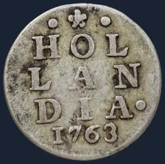 2 Stuiver 1763 Holland — Dubbele Wapenstuiver 1763 Holland