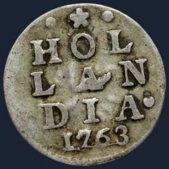 2 Stuiver 1763 Holland — Dubbele Wapenstuiver