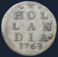 2 Stuiver 1763 Holland — Dubbele Wapenstuiver