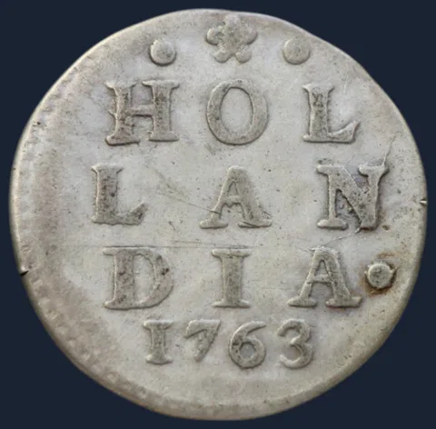 2 Stuiver 1763 Holland — Dubbele Wapenstuiver 1763
