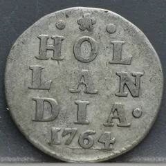 2 Stuiver 1764 Holland — Dubbele Wapenstuiver voorzijde