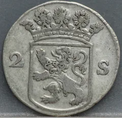 2 Stuiver 1764 Holland — Dubbele Wapenstuiver achterzijde