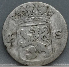 2 Stuiver 1764 Holland — Dubbele Wapenstuiver achterzijde