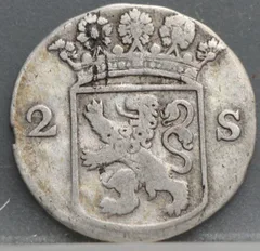 2 Stuiver 1764 Holland — Dubbele Wapenstuiver achterzijde