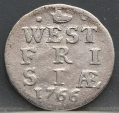 2 Stuiver 1766 — Dubbele Wapenstuiver West-Friesland voorzijde, Zilver
