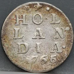 2 Stuiver 1766 Holland — Dubbele Wapenstuiver voorzijde