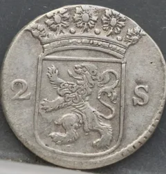 2 Stuiver 1766 Holland — Dubbele Wapenstuiver achterzijde