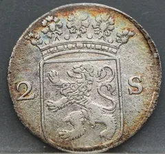2 Stuiver 1766 Holland — Dubbele Wapenstuiver achterzijde