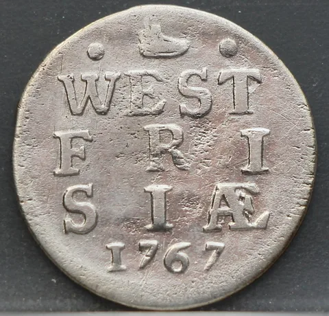 2 Stuiver 1767 — Dubbele Wapenstuiver West-Friesland Zilver
