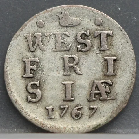 2 Stuiver 1767 — Dubbele Wapenstuiver West-Friesland Zilver