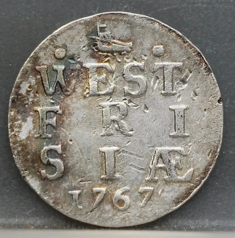 2 Stuiver 1767 — Dubbele Wapenstuiver West-Friesland Zilver