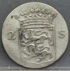 2 Stuiver 1768 — Dubbele Wapenstuiver West-Friesland achterzijde, Zilver
