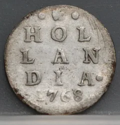 2 Stuiver 1768 over 1761 Holland — Overslag voorzijde