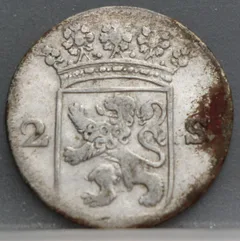 2 Stuiver 1768 over 1761 Holland — Overslag achterzijde