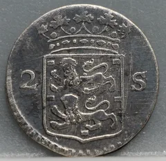 2 Stuiver 1768 — West-Friesland Zilver achterzijde