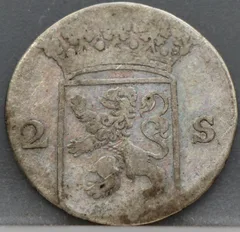 2 Stuiver 1771 Holland — Dubbele Wapenstuiver achterzijde