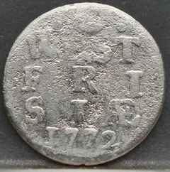2 Stuiver 1772 West-Friesland — Dubbele Wapenstuiver voorzijde