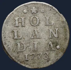 2 Stuiver 1773 Holland — Dubbele Wapenstuiver