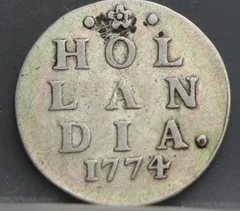 2 Stuiver 1774 Holland — Dubbele Wapenstuiver voorzijde