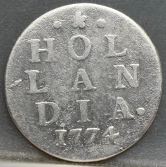 2 Stuiver 1774 Holland — Dubbele Wapenstuiver voorzijde