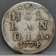 2 Stuiver 1774 Holland — Dubbele Wapenstuiver voorzijde