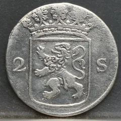 2 Stuiver 1774 Holland — Dubbele Wapenstuiver achterzijde