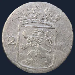 2 Stuiver 1775 Holland - dubbele wapenstuiver 1775