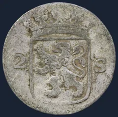 2 Stuiver 1775 Holland - dubbele wapenstuiver 1775