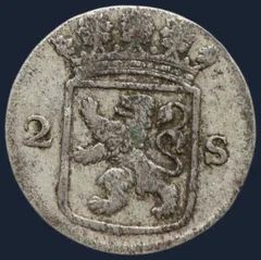 2 Stuiver 1775 Holland — Dubbele Wapenstuiver 