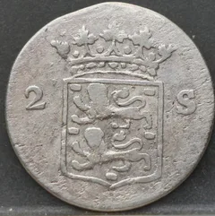 2 Stuiver 1779 West-Friesland — Zilver achterzijde