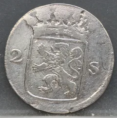 2 Stuiver 1780 Holland — Dubbele Wapenstuiver achterzijde