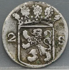 2 Stuiver 1780 Holland — Dubbele Wapenstuiver achterzijde