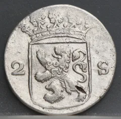 2 Stuiver 1780 Holland — Dubbele Wapenstuiver achterzijde