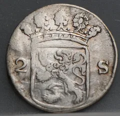 2 Stuiver 1780 Holland — Dubbele Wapenstuiver achterzijde
