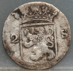 2 Stuiver 1780 Holland — Dubbele Wapenstuiver achterzijde