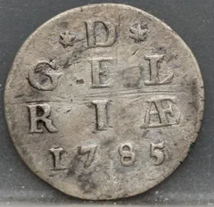 2 Stuiver 1785 — Dubbele Wapenstuiver Gelderland voorzijde