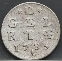 2 Stuiver 1785 — Dubbele Wapenstuiver Gelderland voorzijde