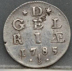 2 Stuiver 1785 — Dubbele Wapenstuiver Gelderland voorzijde