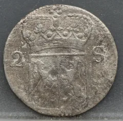 2 Stuiver 1785 — Dubbele Wapenstuiver Gelderland achterzijde