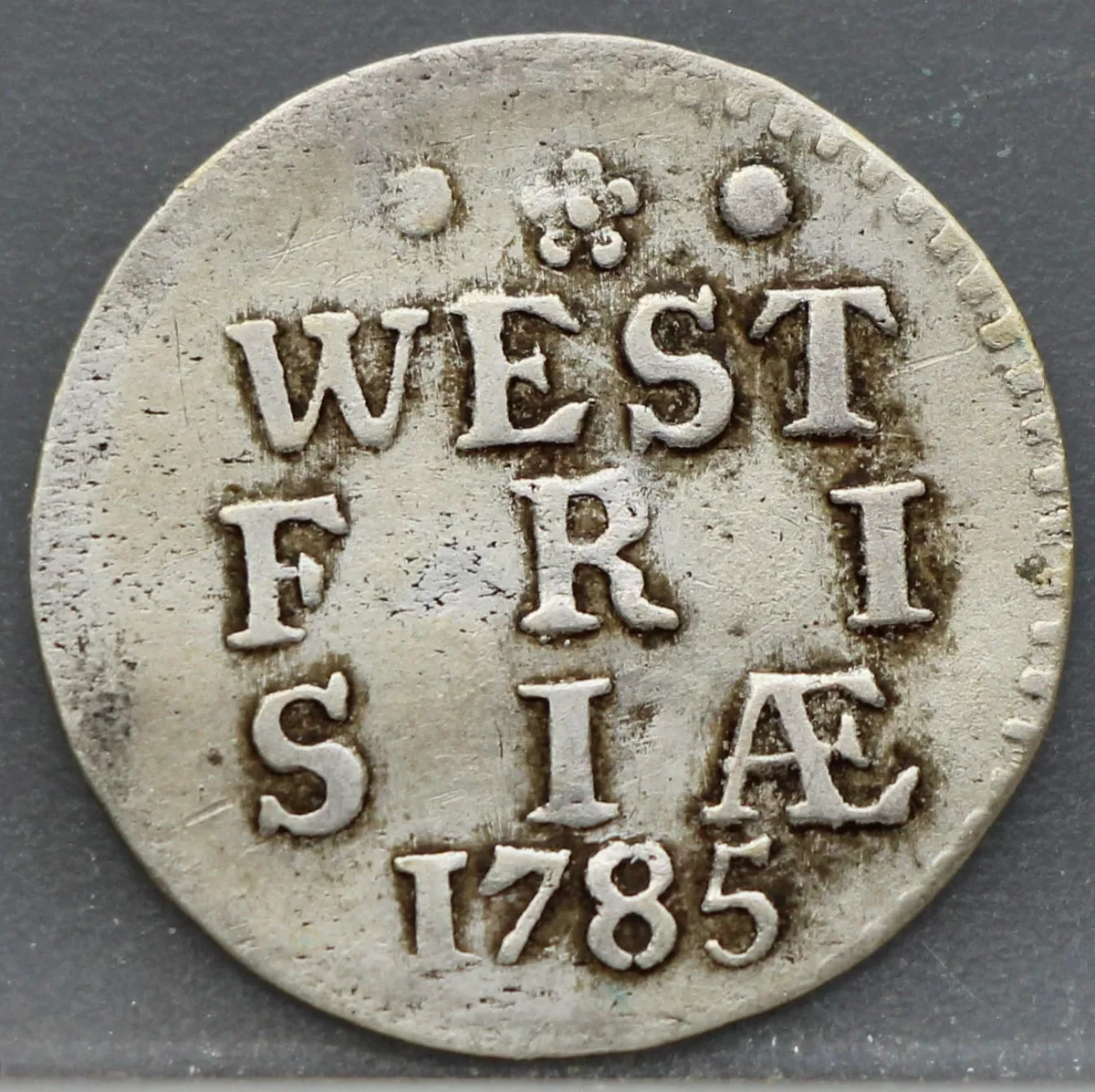 2 Stuiver 1785 — Dubbele Wapenstuiver West Friesland Zilver voorzijde